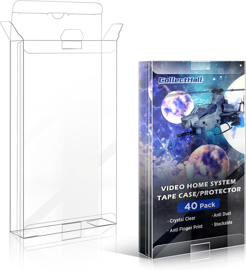 CollectHall VHS Tapes Protector - Premium VHS Cassette Tape Storage & Protector, Durable VHS Protectors for Home & Kitchen Media Storage 40 Packs - Image 1